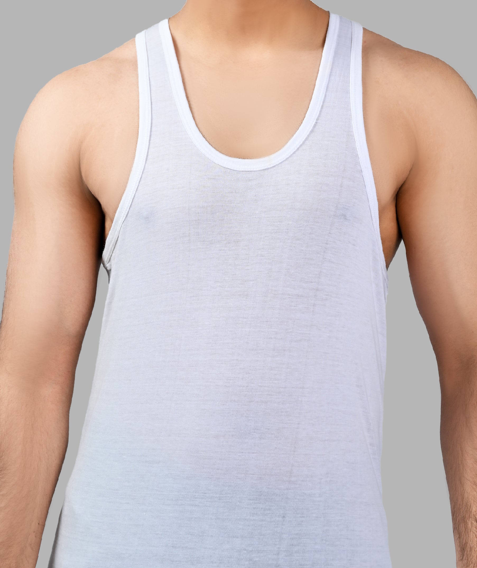 Men Sleeveless Essential Vest (Pack of 1) - White